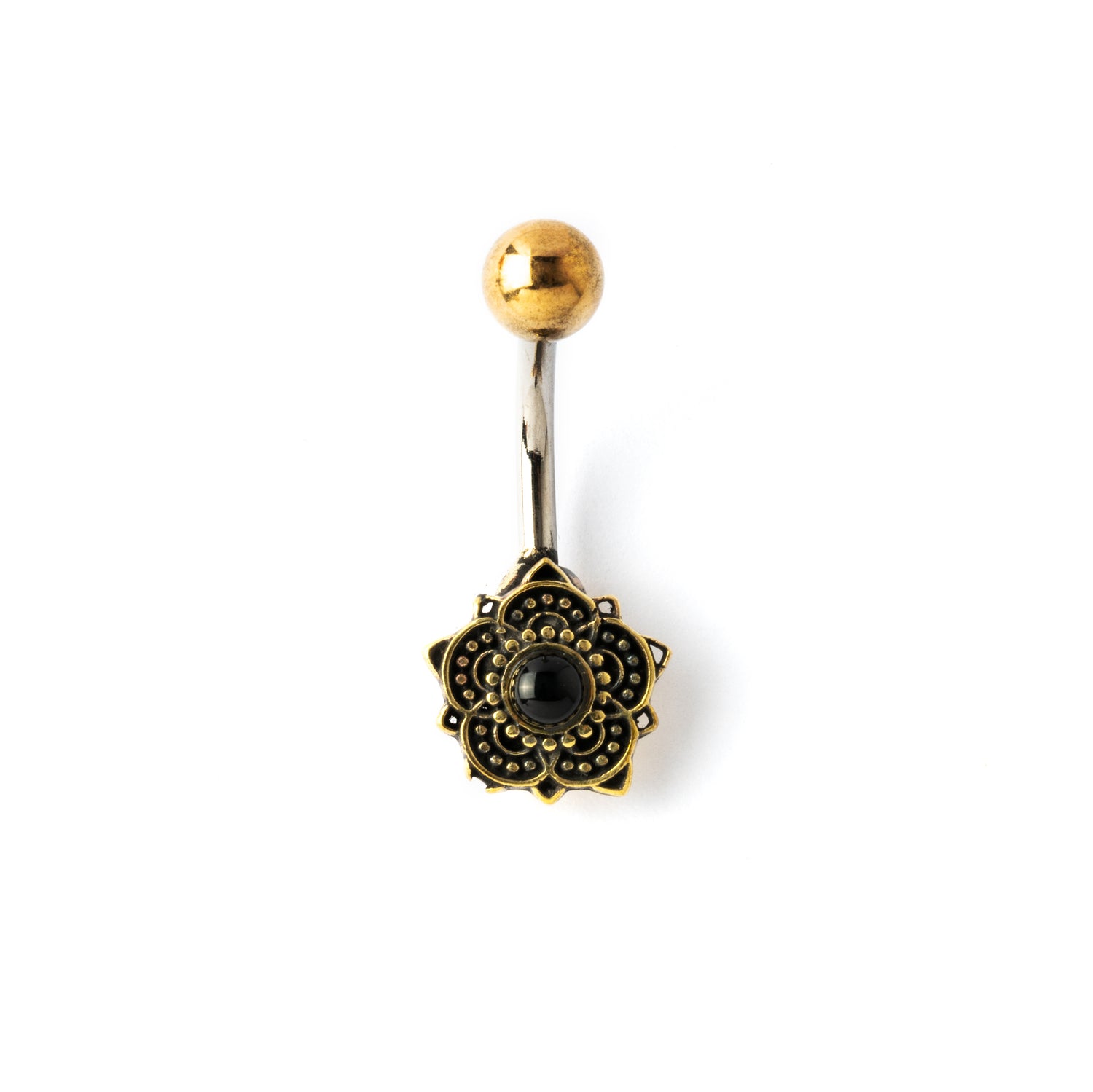 Lalita Belly Piercing with Black Onyx frontal view