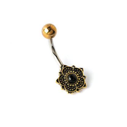 Lalita Belly Piercing with Black Onyx left side view