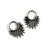 pair of silver brass tribal sun hoops hangers frontal view