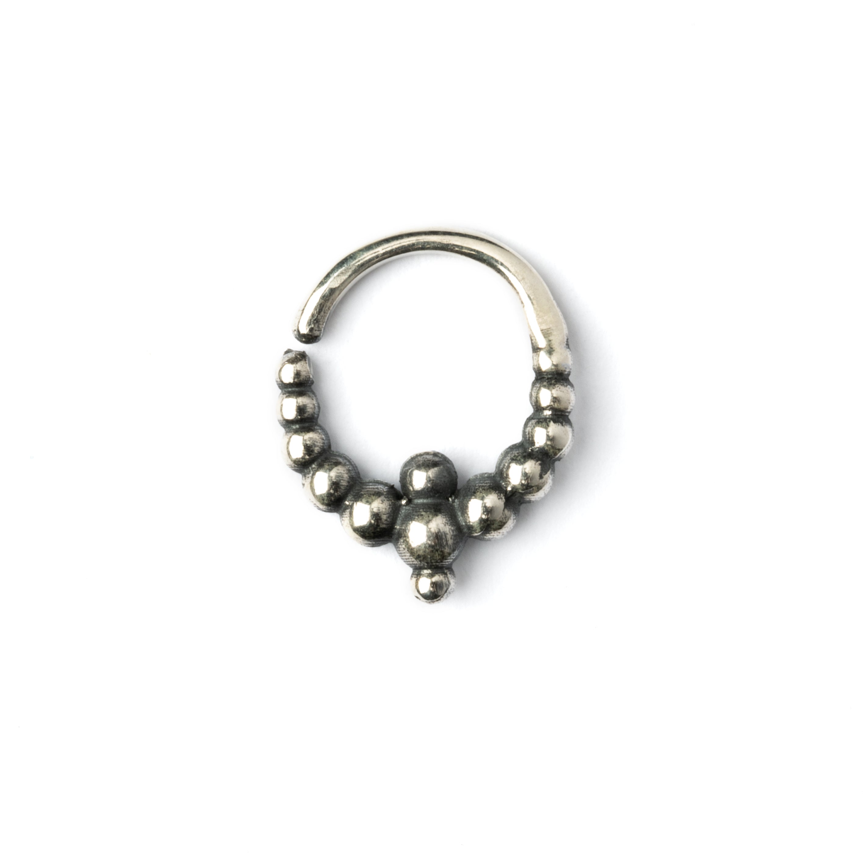 Samrat silver septum ring frontal view