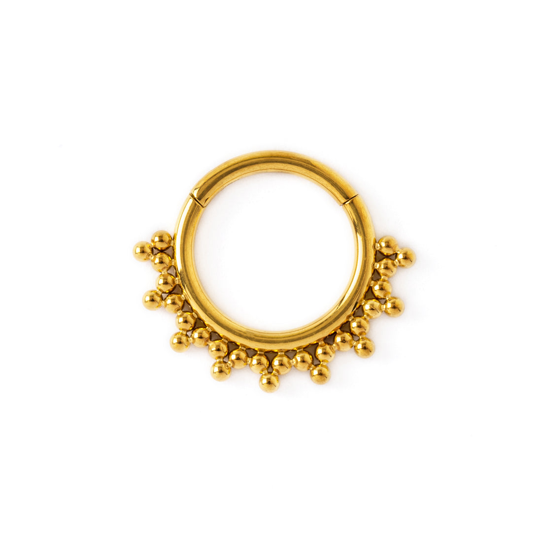 Sarika gold surgical steel septum clicker frontal view