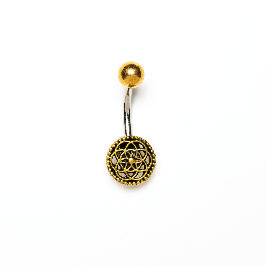 Seed of Life Belly Piercing frontal view