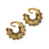 pair of gold brass open disc ear weights hangers frontal view