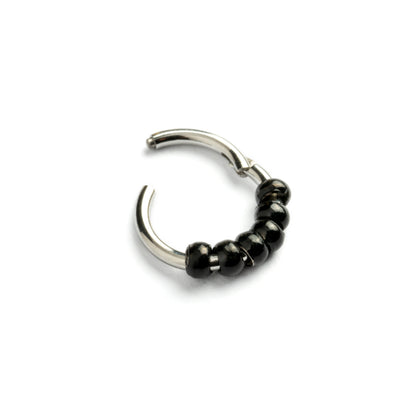 Hinged Segment Ring with Black Beads click on view