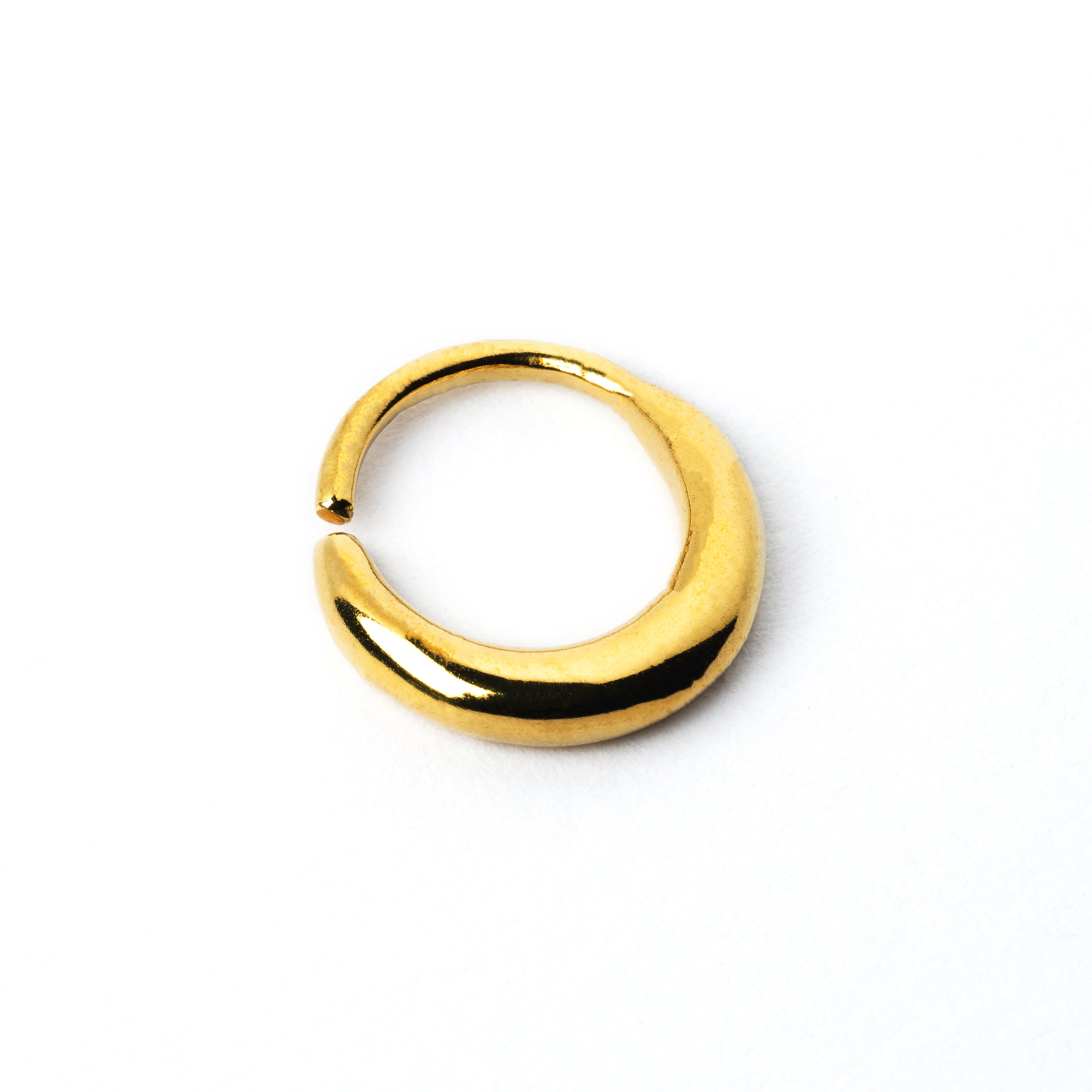 golden brass Rajasthan septum ring left side view