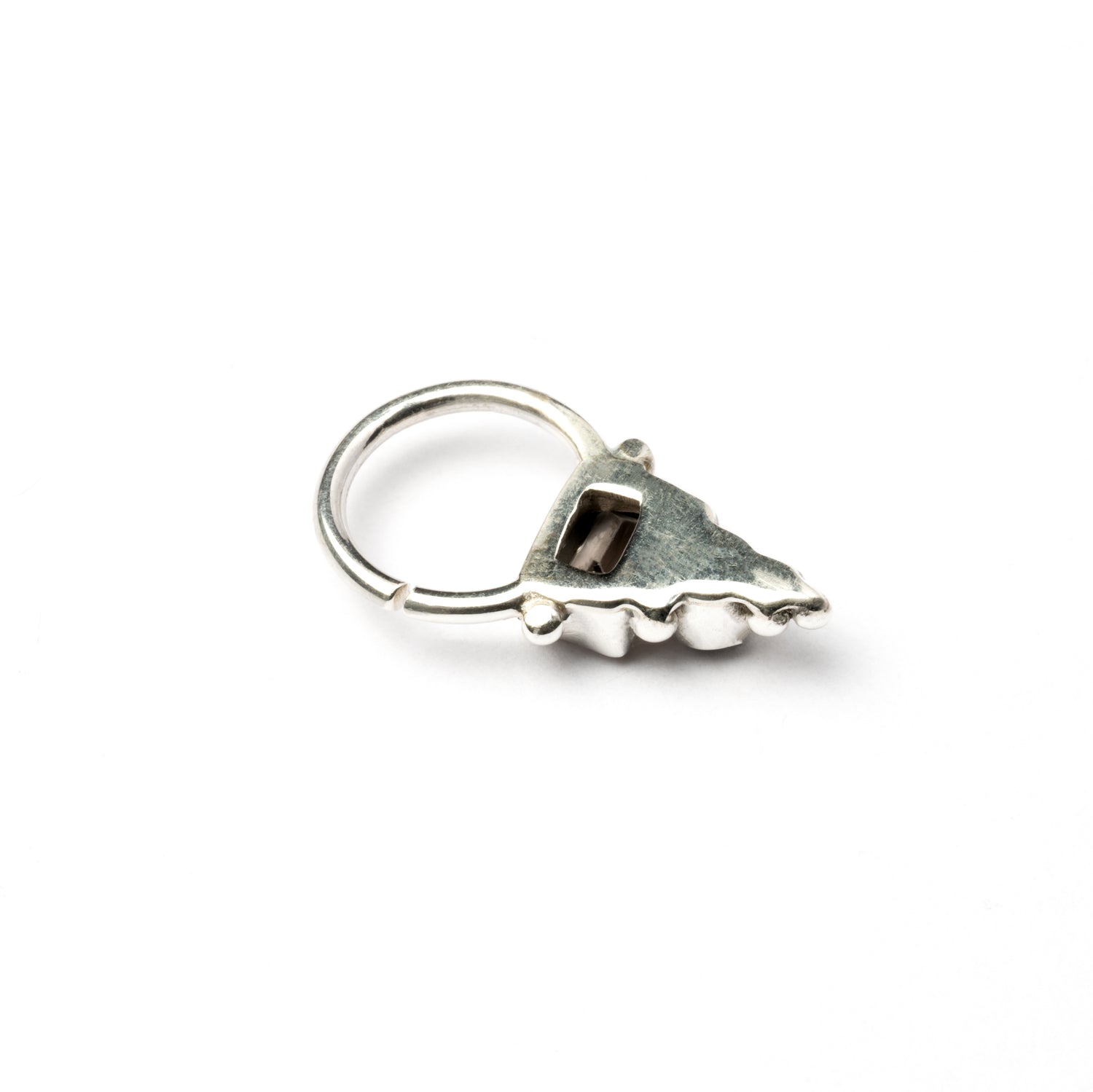 Jaya Silver Septum  - Turmaline and Opal back side view