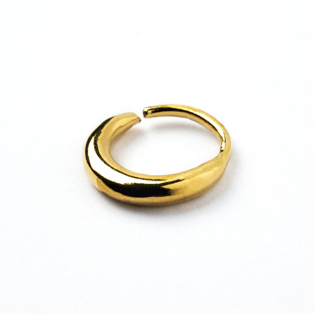 golden brass Rajasthan septum ring right side view