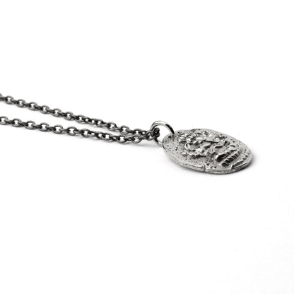Ganesh Silver Coin Necklace side view