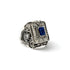 925 Silver box ring with Lapis Lazuli right side view