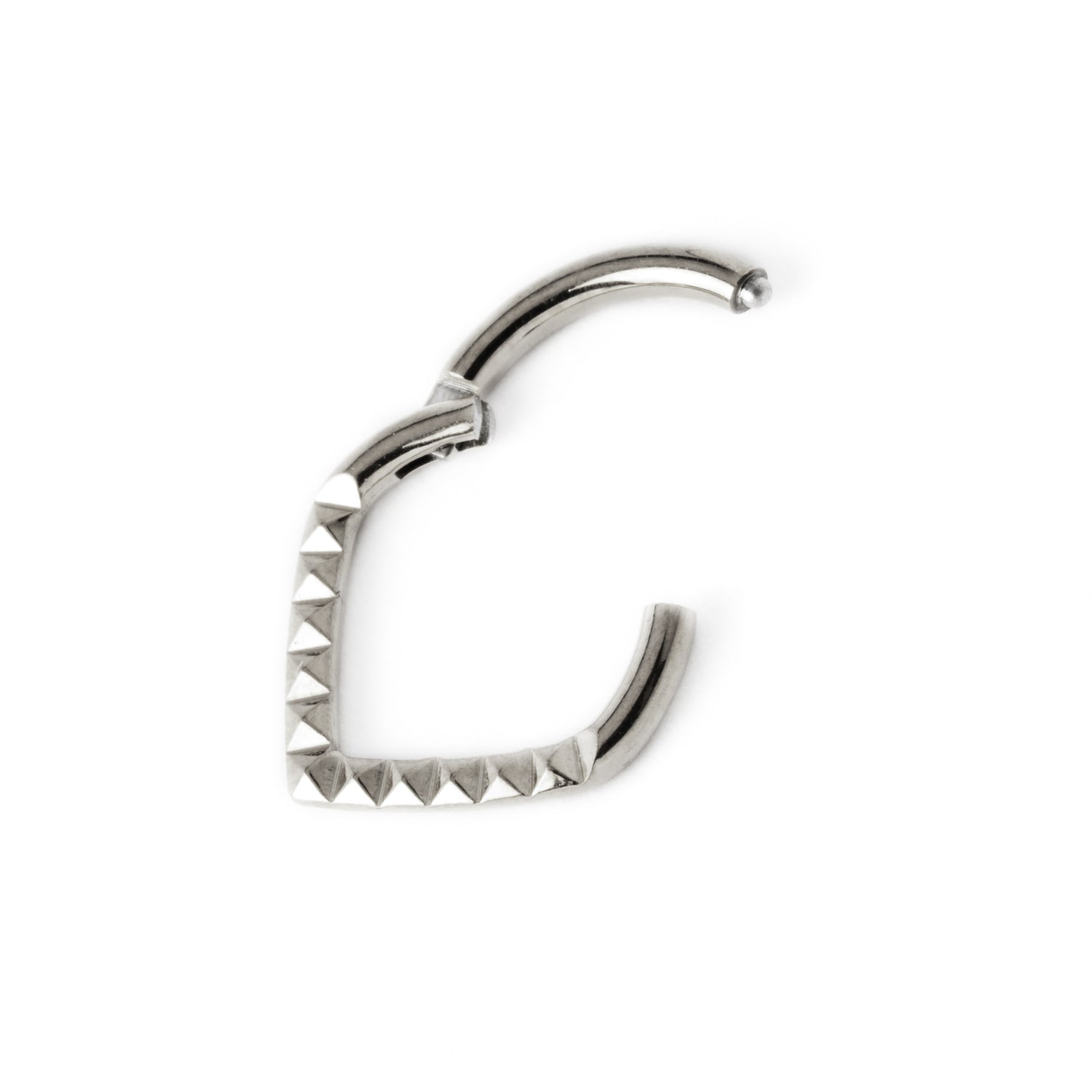 Giza surgical steel teardrop shaped septum clicker closure view