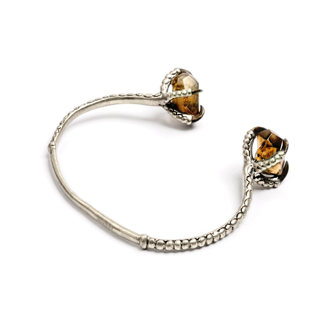 Silver-Bird-Claw-smoke-ycrystal-Cuff_2