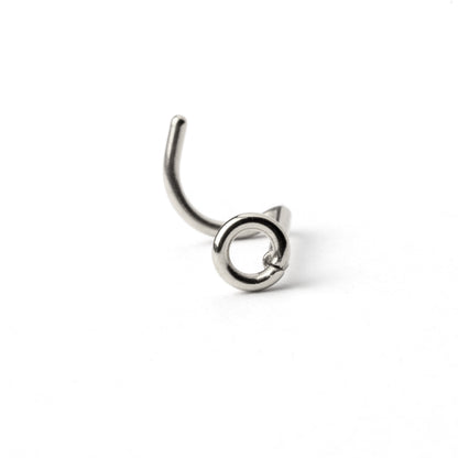 Silver circle wire nose stud frontal view