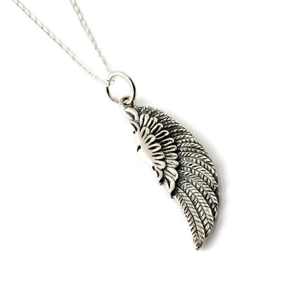 Silver Dakota Wing Pendant left side view