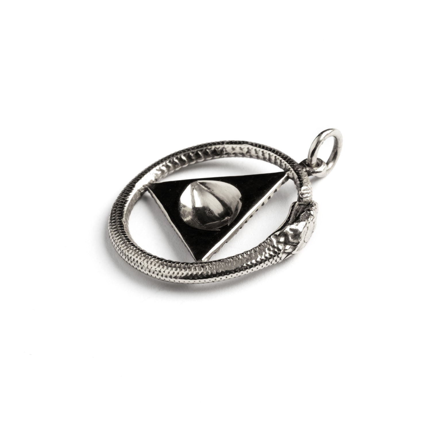 Silver Providence Ouroboros Pendant back side view
