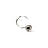 Silver Flower Nose Stud with black Spinel frontal view