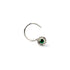 Silver Flower Nose Stud with Green Onyx frontal view