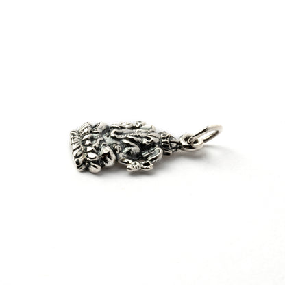 Ganesh Silver charm necklace side view