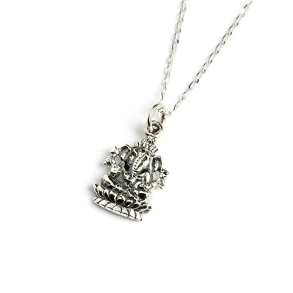 Ganesh Silver charm necklace right side view
