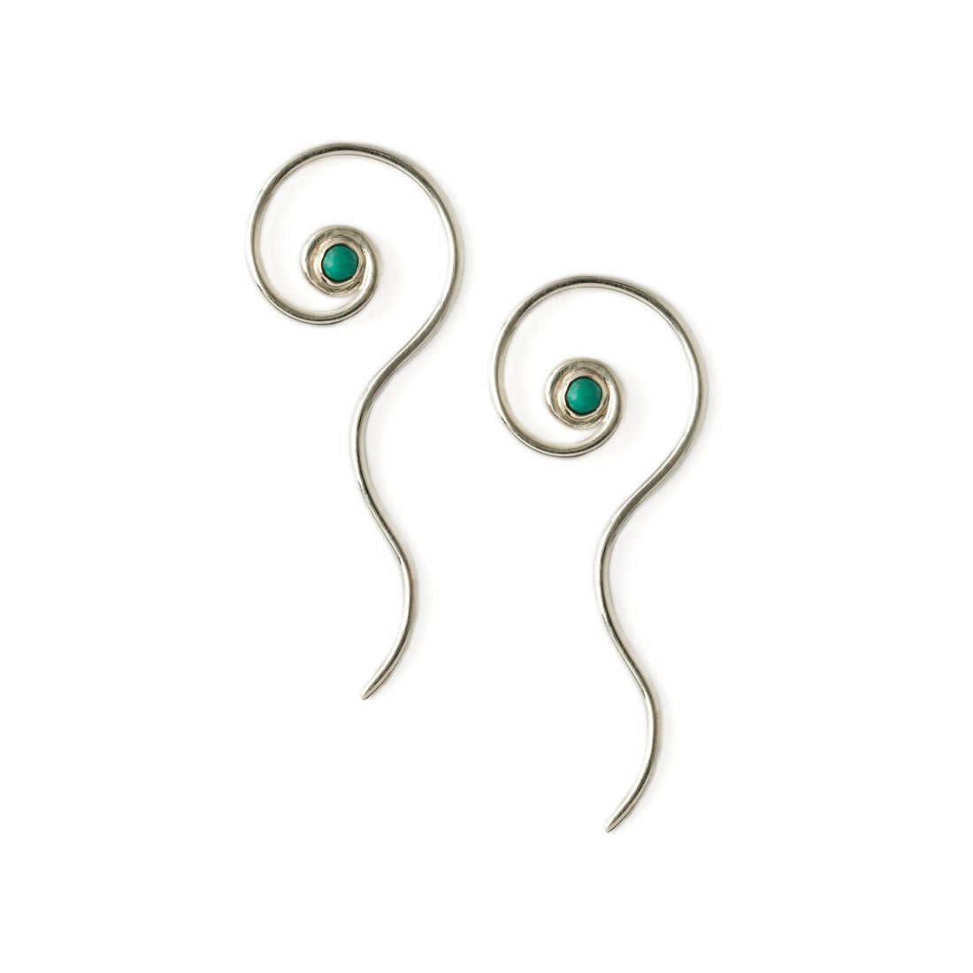 Silver &amp; Turquoise haku earrings side view