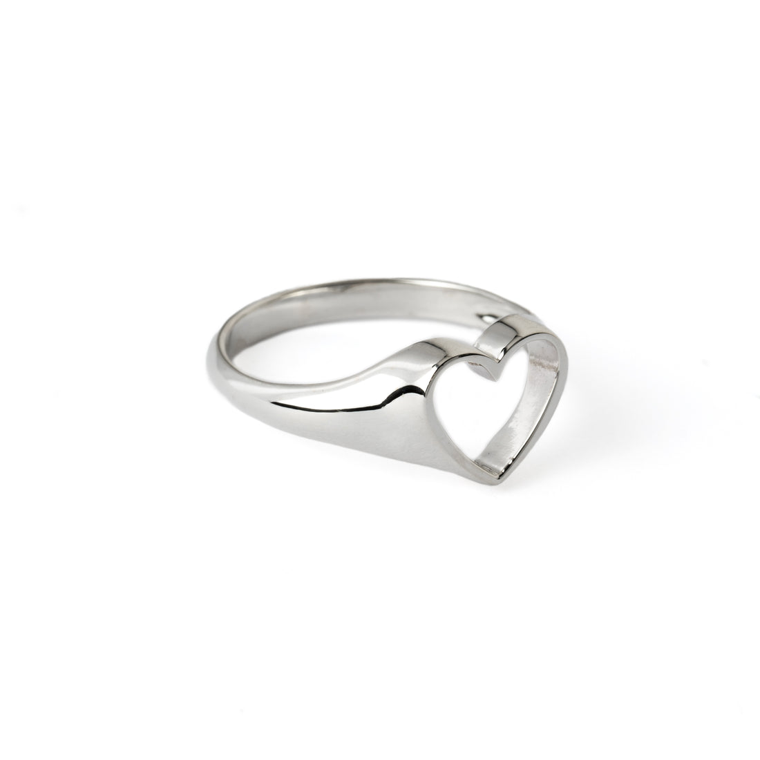 Open Heart Silver Ring left side view