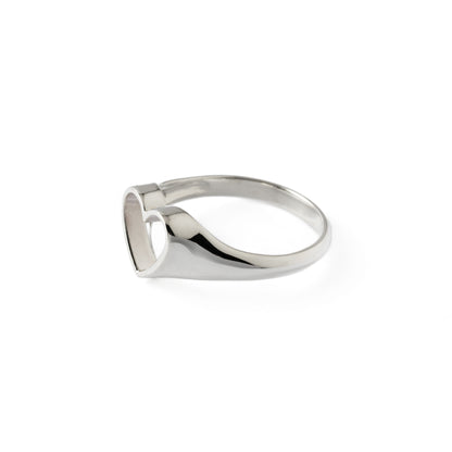 Open Heart Silver Ring right side view