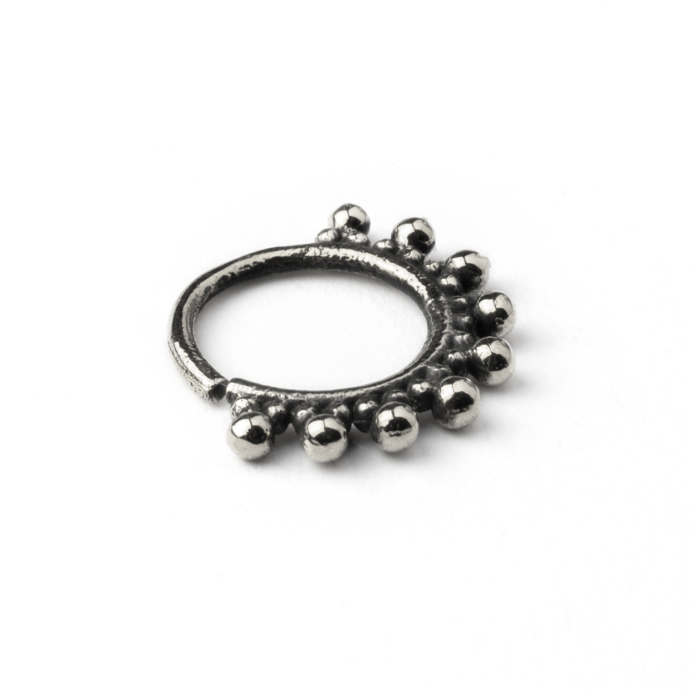 Indira silver septum ring left side view