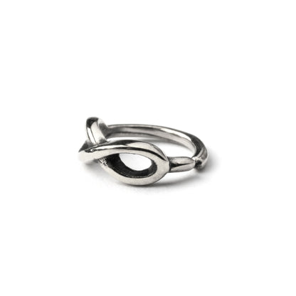 Silver Infinity piercing nose ring right side view