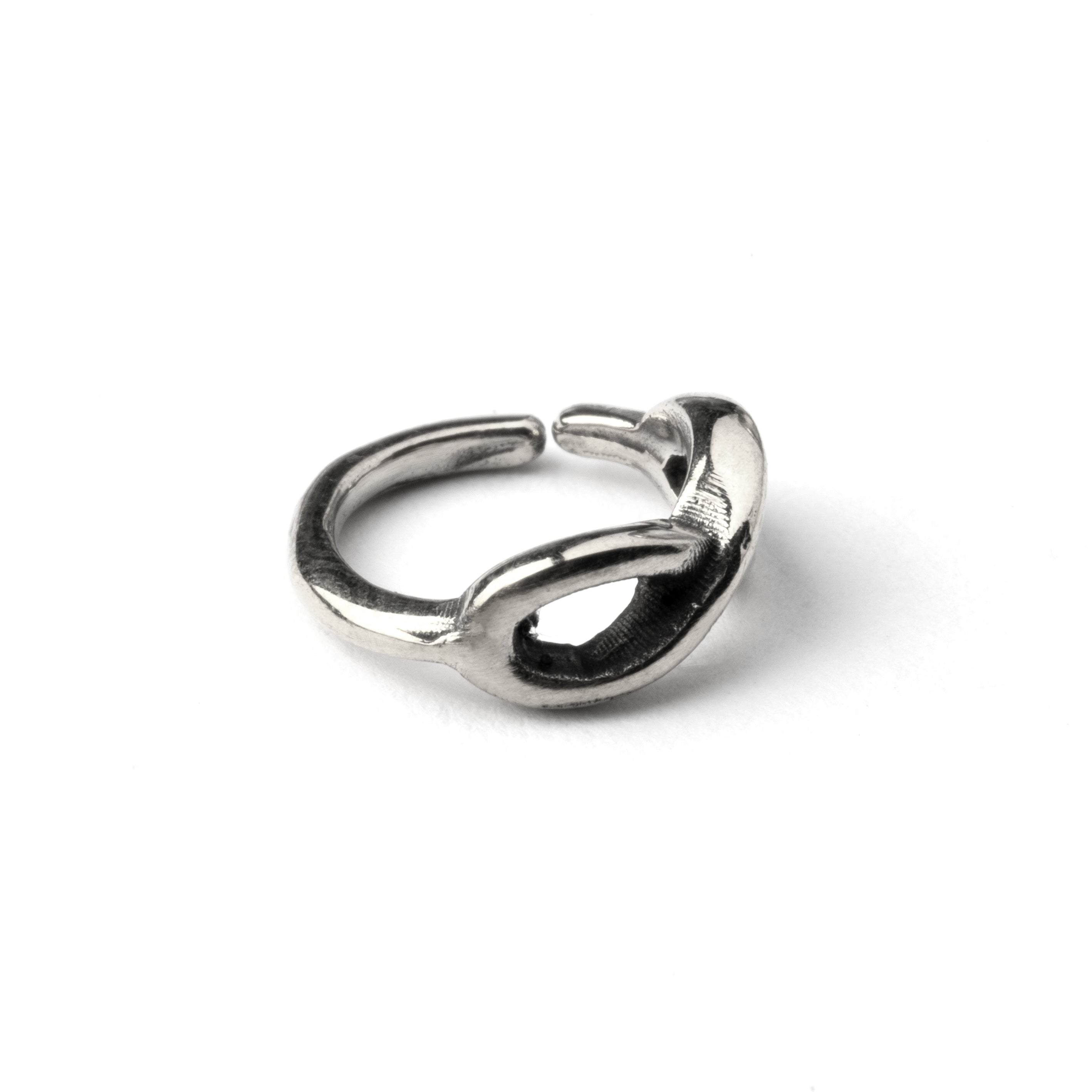 Silver Infinity piercing nose ring left side view