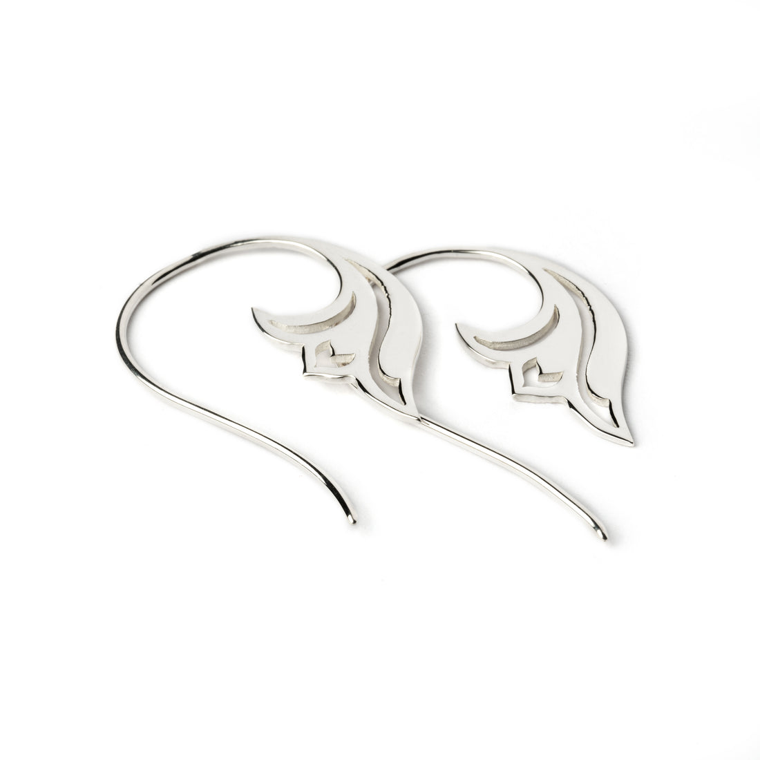 Silver Lily Hook Earrings left side view