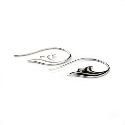 Silver Lily Hook Earrings side view