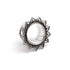 three sizes of Iriya Lotus Petals Silver ear tunnel left side view