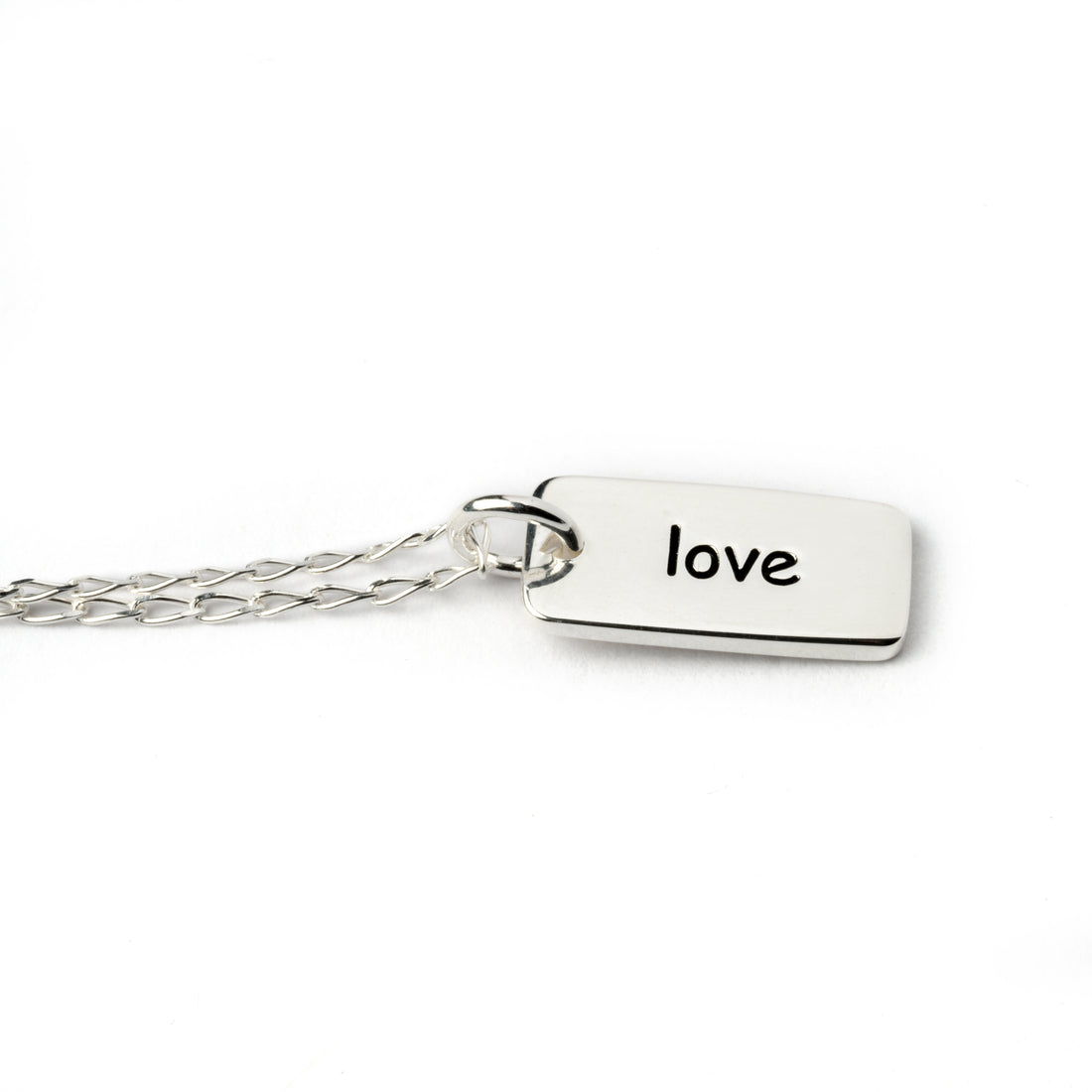 Silver Love Charm necklace frontal view