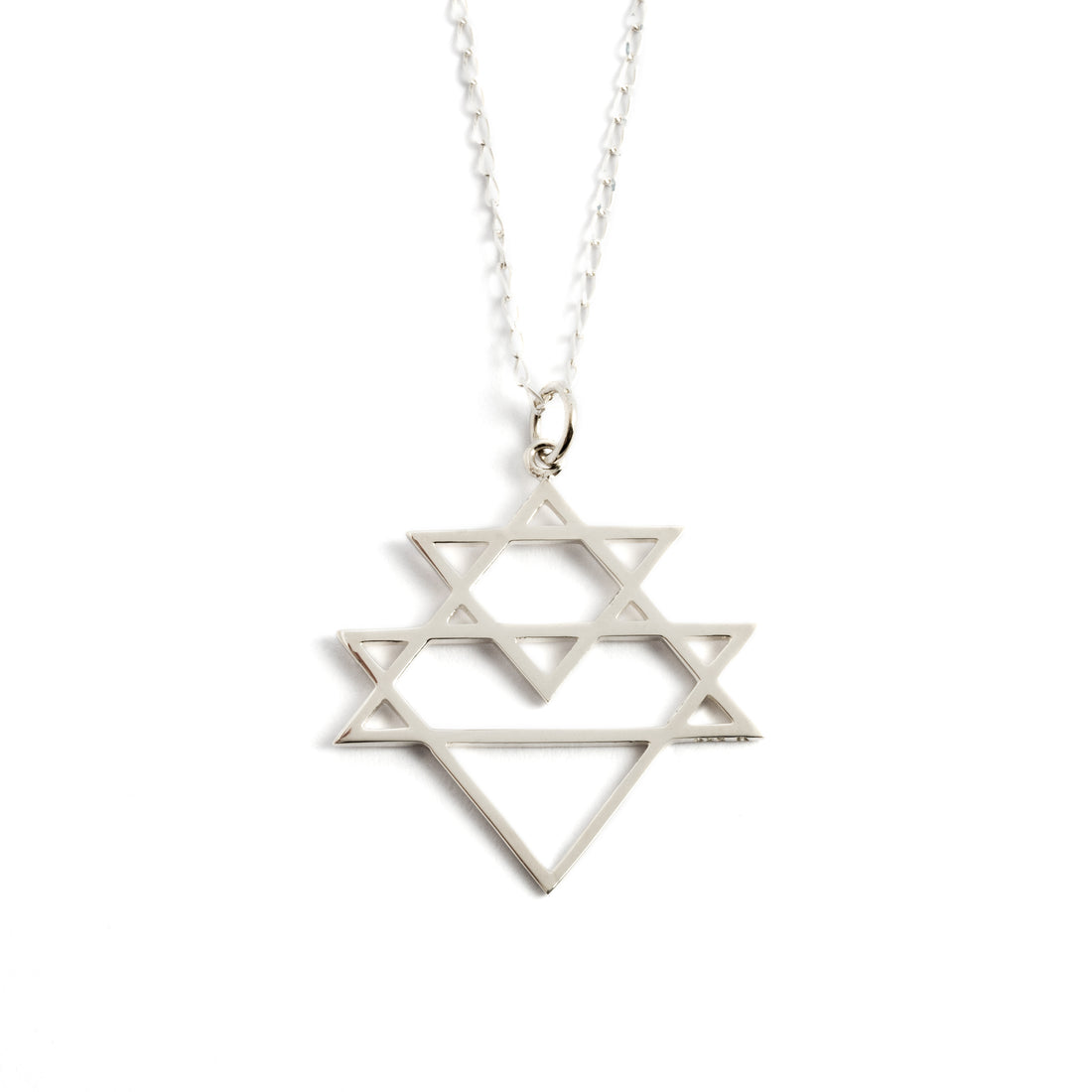 Open Sri Yantra Necklace frontal view