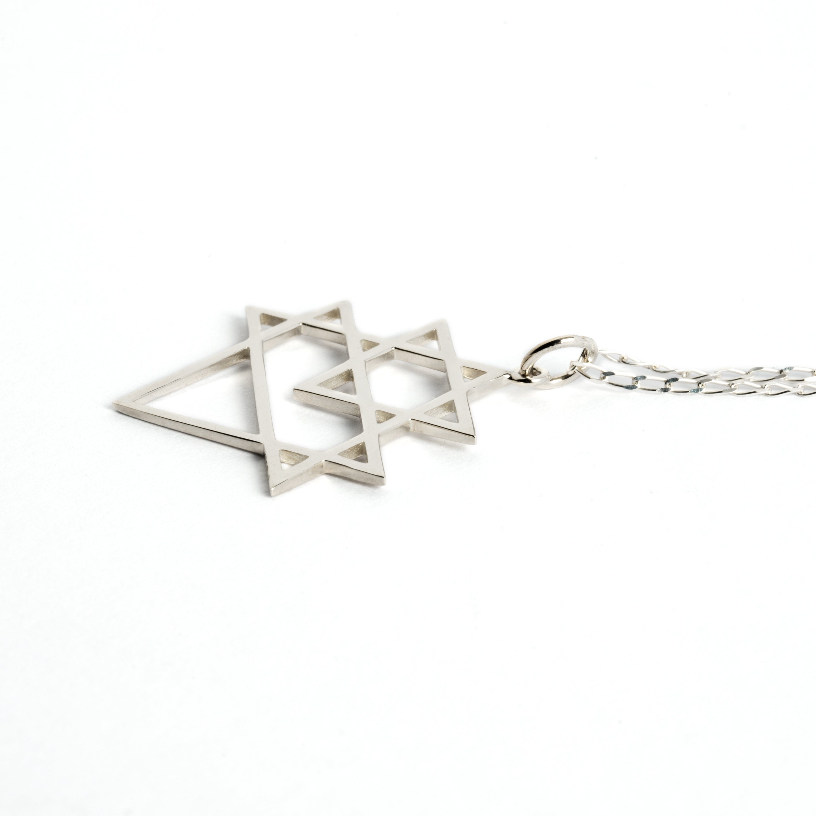 Open Sri Yantra Necklace side view