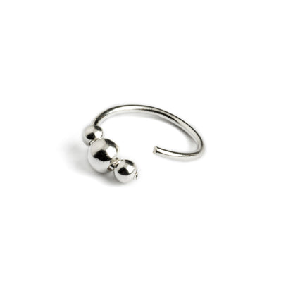 Silver beads nose ring open mode view