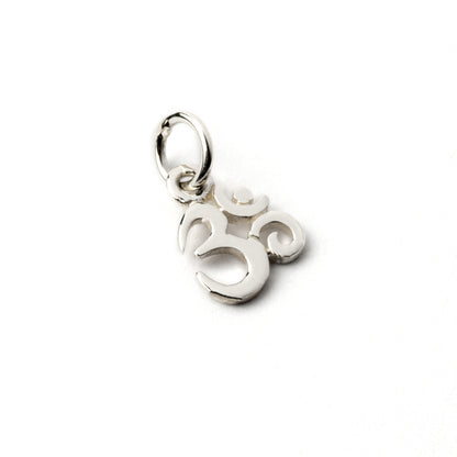 Petit Silver Om Charm left side view