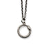 Tiny Silver Ouroboros Charm necklace frontal view