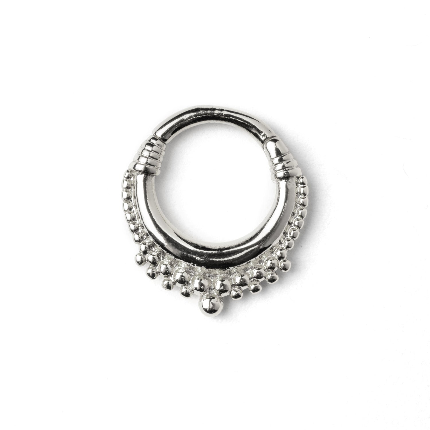 Meena surgical steel septum clicker frontal view