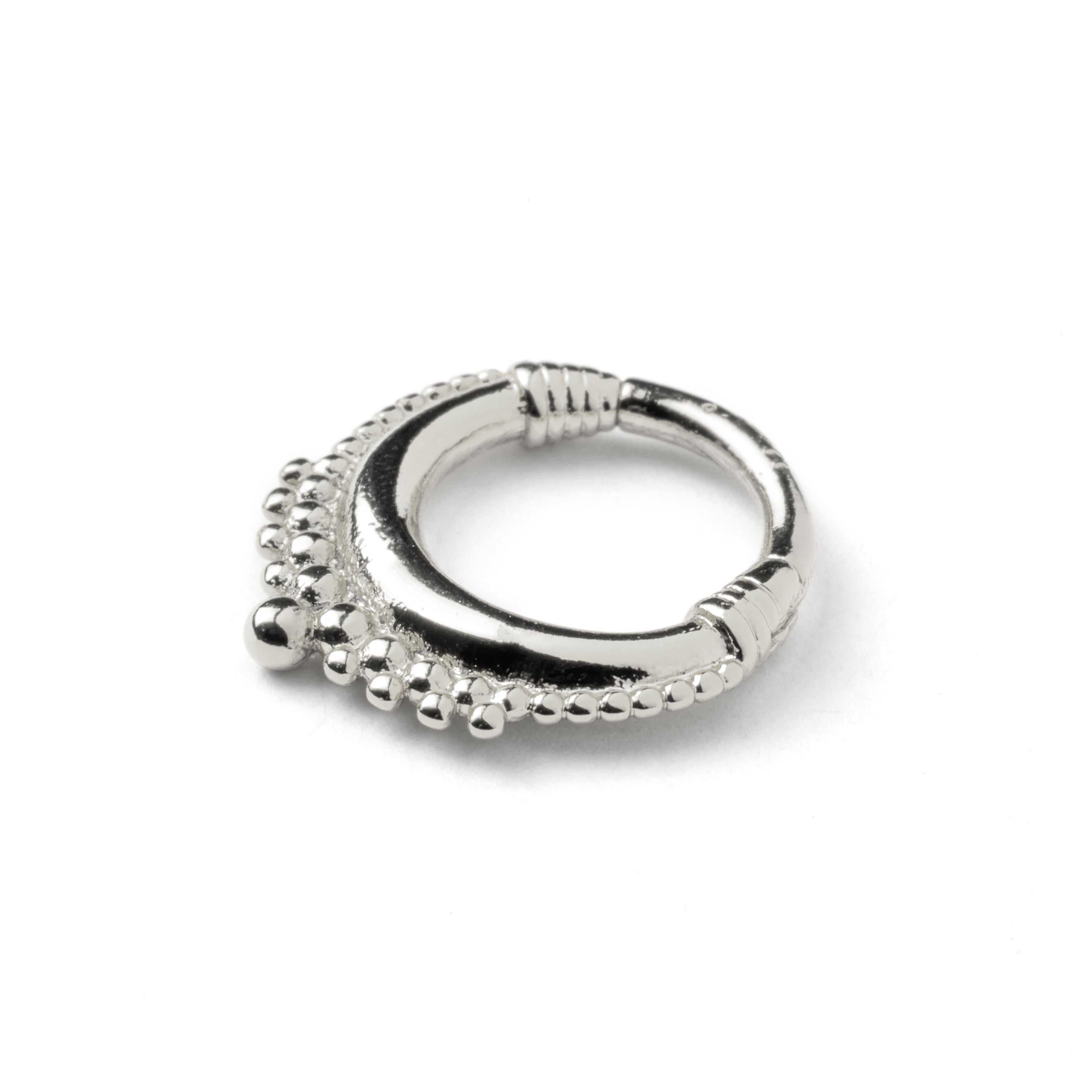 Meena surgical steel septum clicker right side view