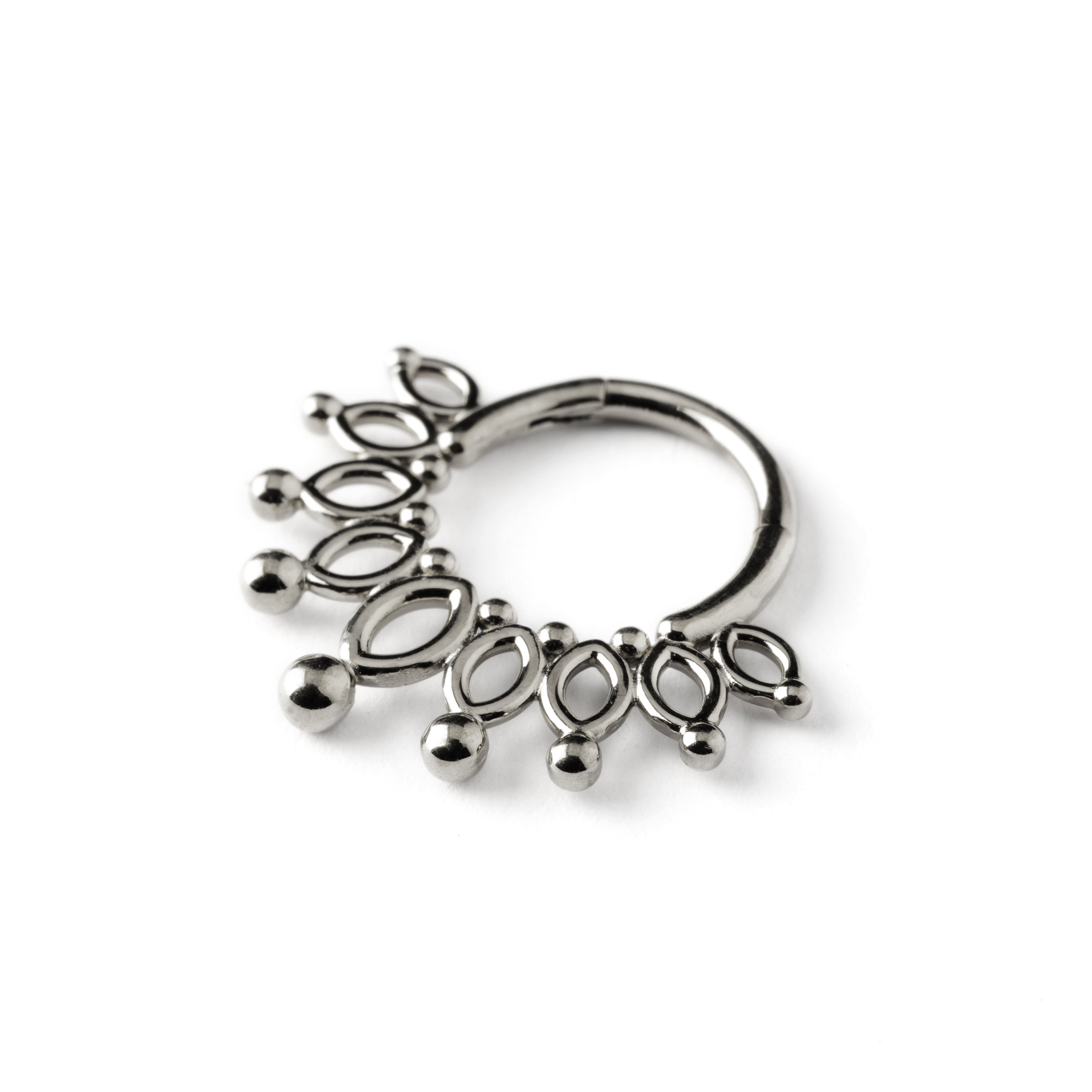 Anastasia surgical steel flower petals septum clicker side view