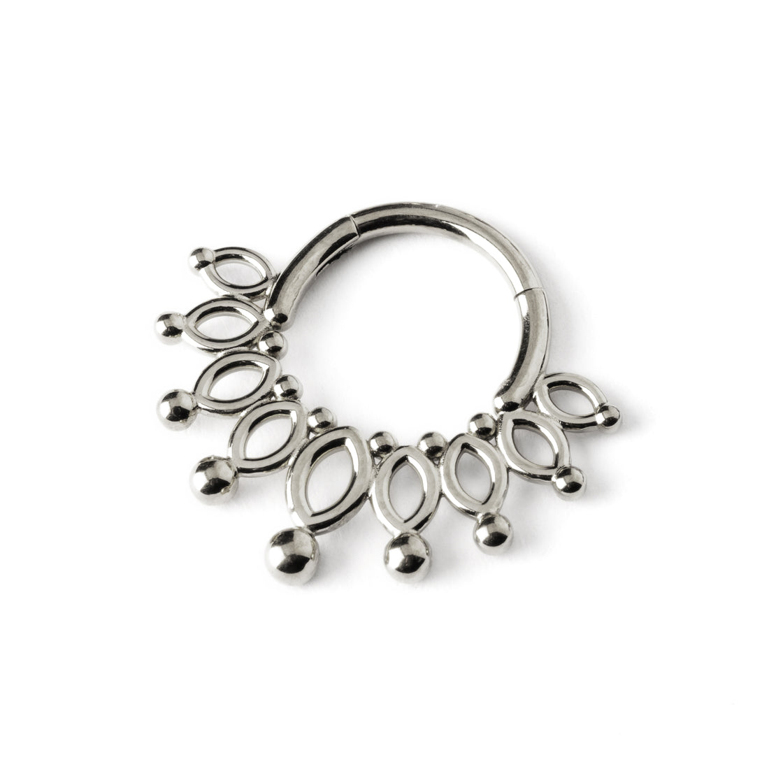 Anastasia surgical steel flower petals septum clicker right side view