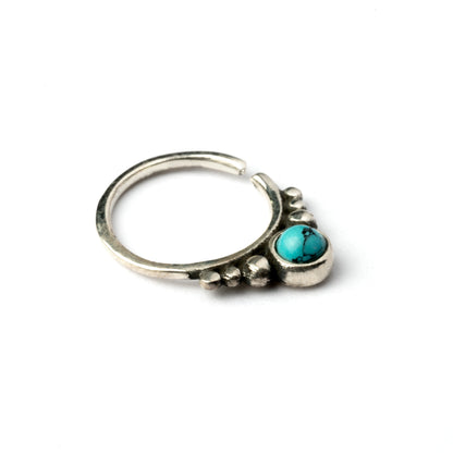 Soma Silver Septum with Turquoise right side view