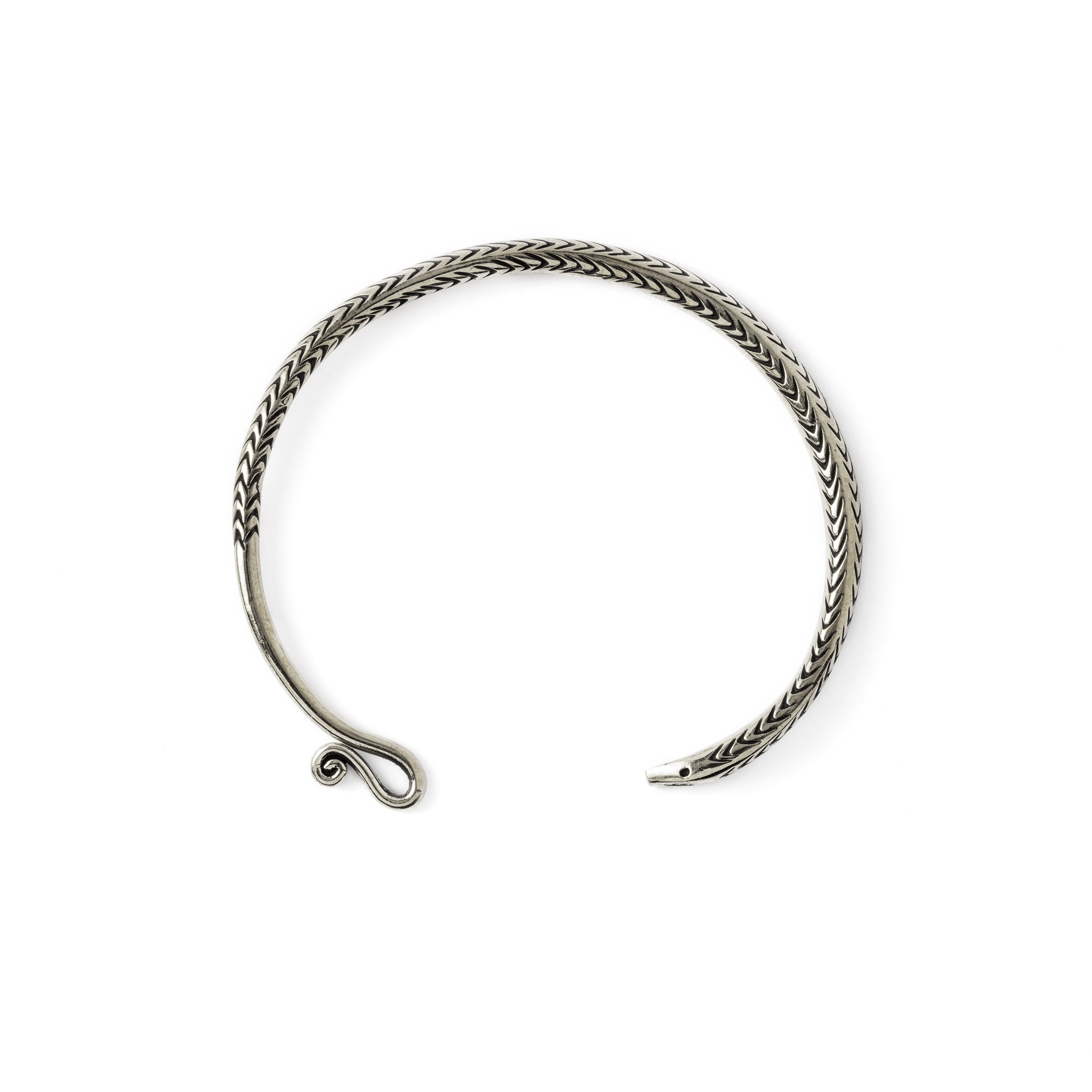Serpent Silver Cuff side view