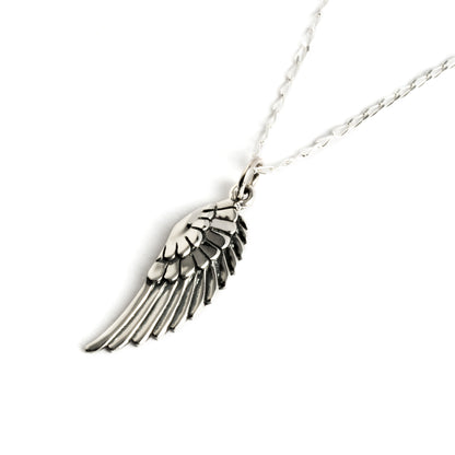 Silver Wing Necklace right side view