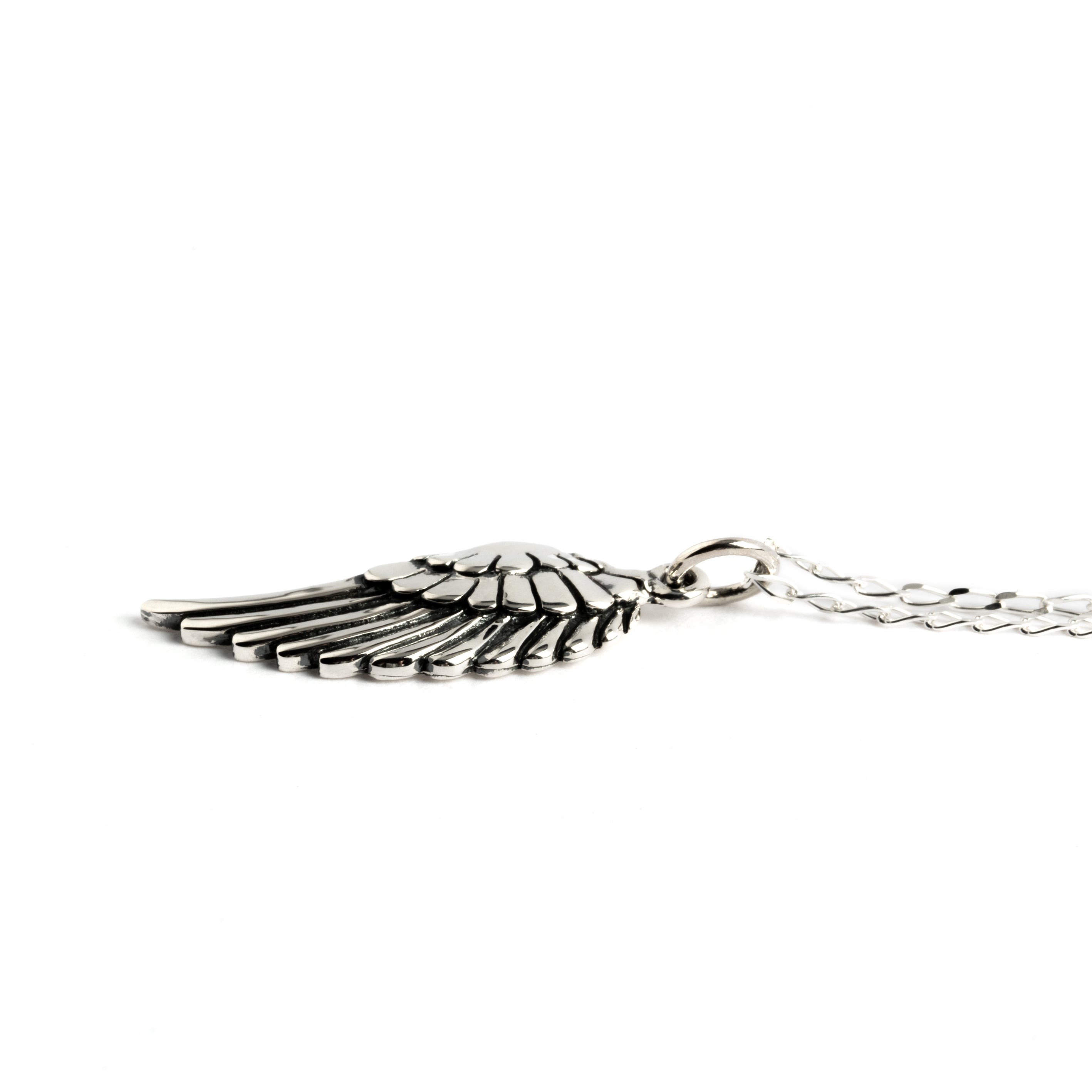 Silver on sale wing necklace