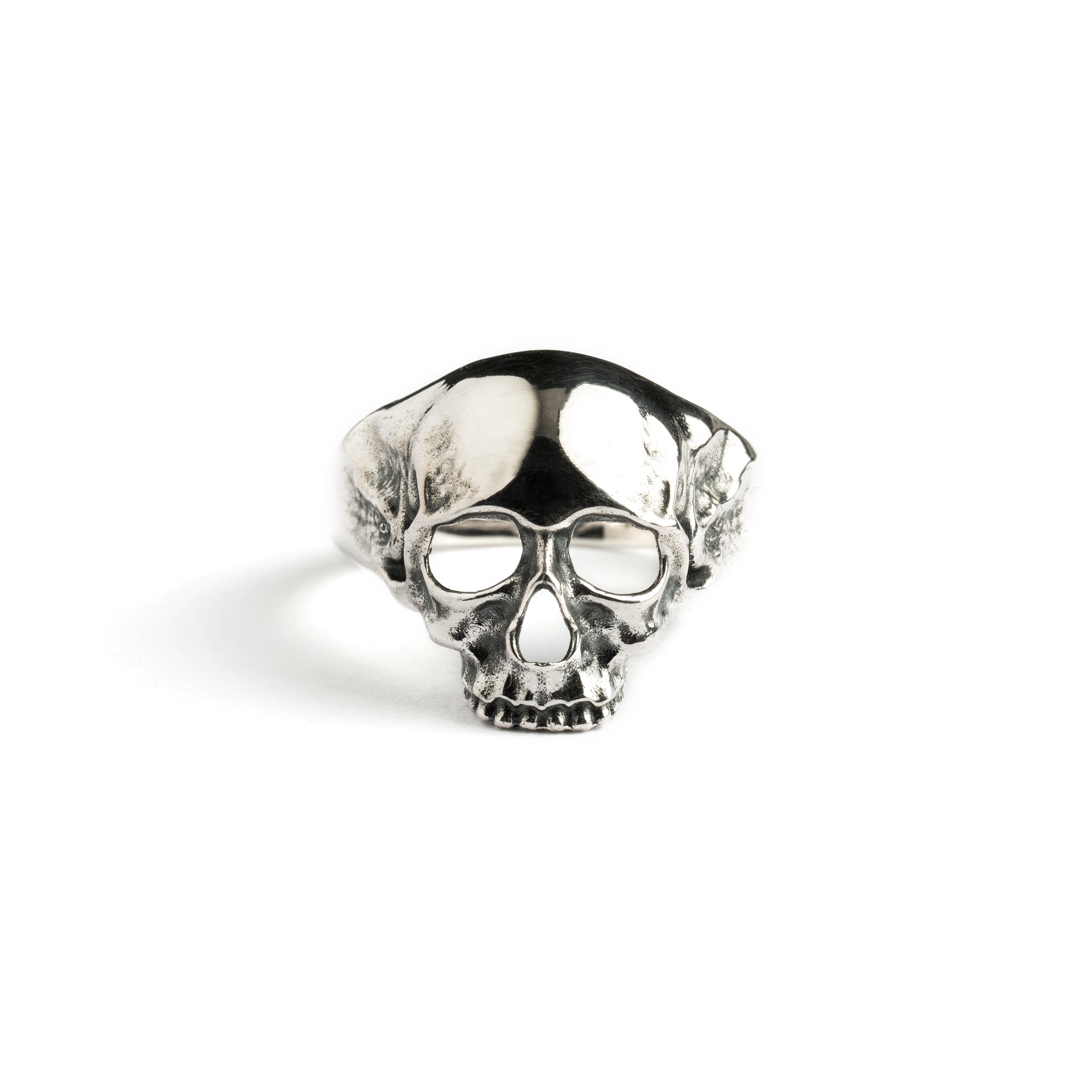 Silver Immortal Skull Ring frontal view