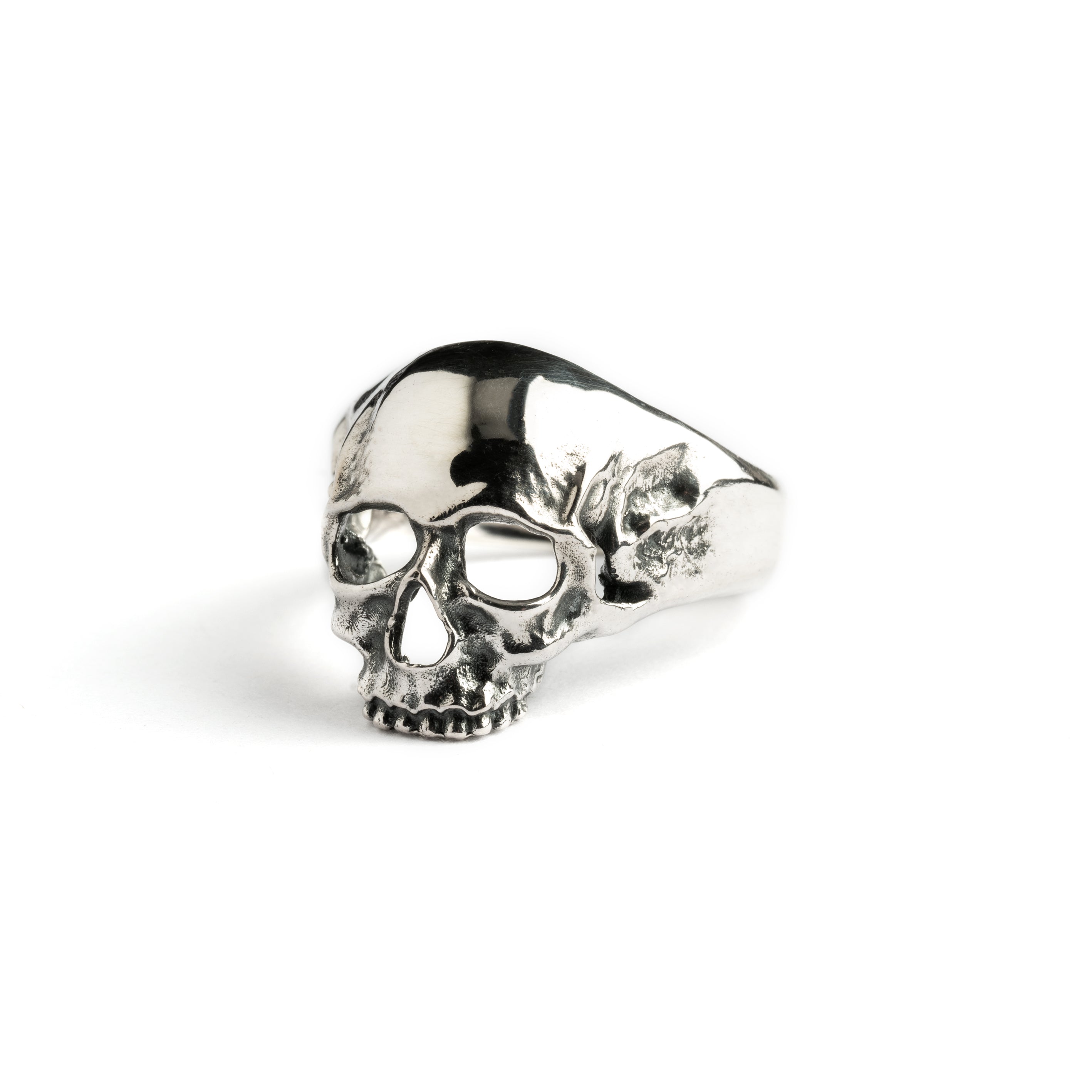 Silver Immortal Skull Ring left side view