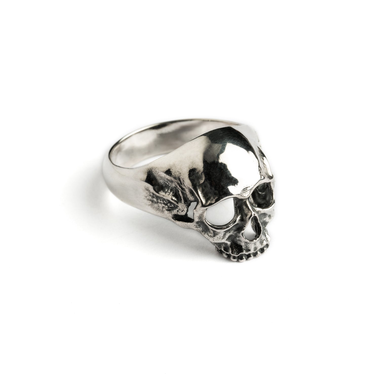 Silver Immortal Skull Ring above side view