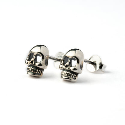 Silver Skull Ear Studs right side view
