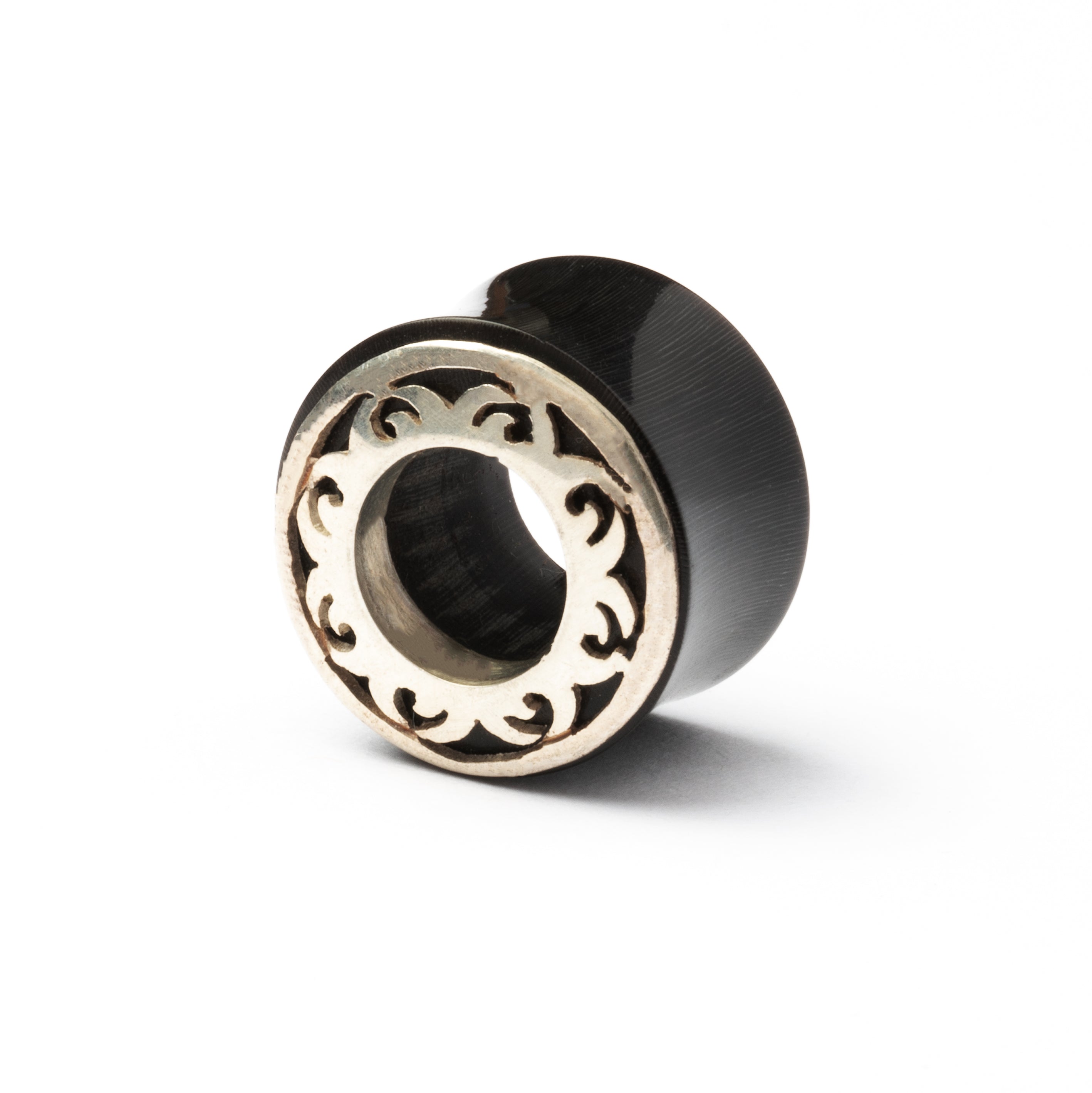 Tunnel de chair en corne de soleil tribal argenté